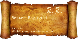Retter Reginald névjegykártya